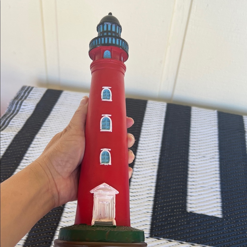 (0371) Red Lighthouse any Holiday Decor..plug in will light up. Over 200 step. - Picture 4 of 12
